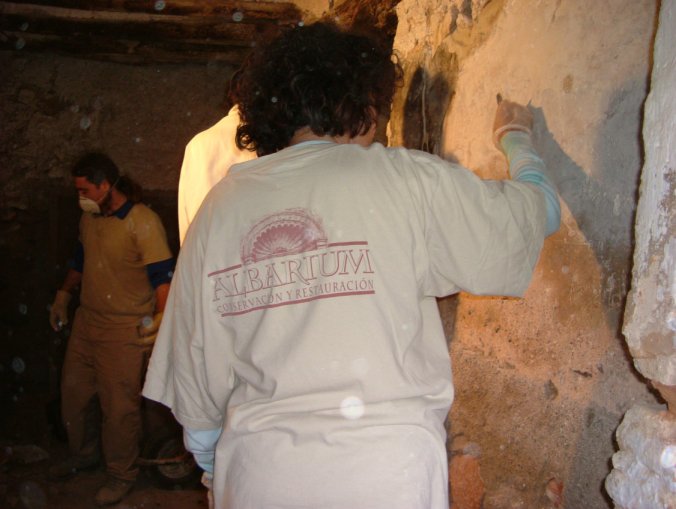 Las mismas expertas que restauraran el Hecce Homo, restauraron la Mezquita Mudéjar de Calatorao.